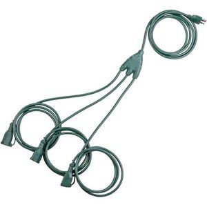 Outdoor Extension Cord 1 to 3 Splitter, Max 13 ft Extension, Multi Outlet